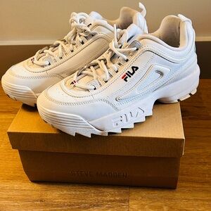 Fila White Platform Sneakers